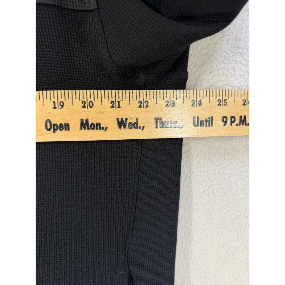 Banana Republic Full Zip Hoodie Mens XL Black Mixed Media Waffle Knit Jacket